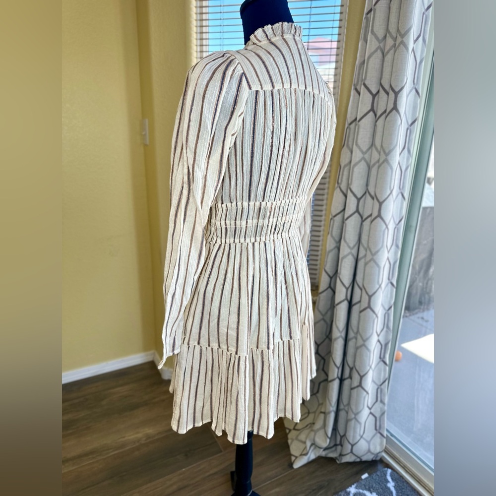 EUC Ulla Johnson Cream Striped Rosalind Mini Dress - Picture 13 of 17
